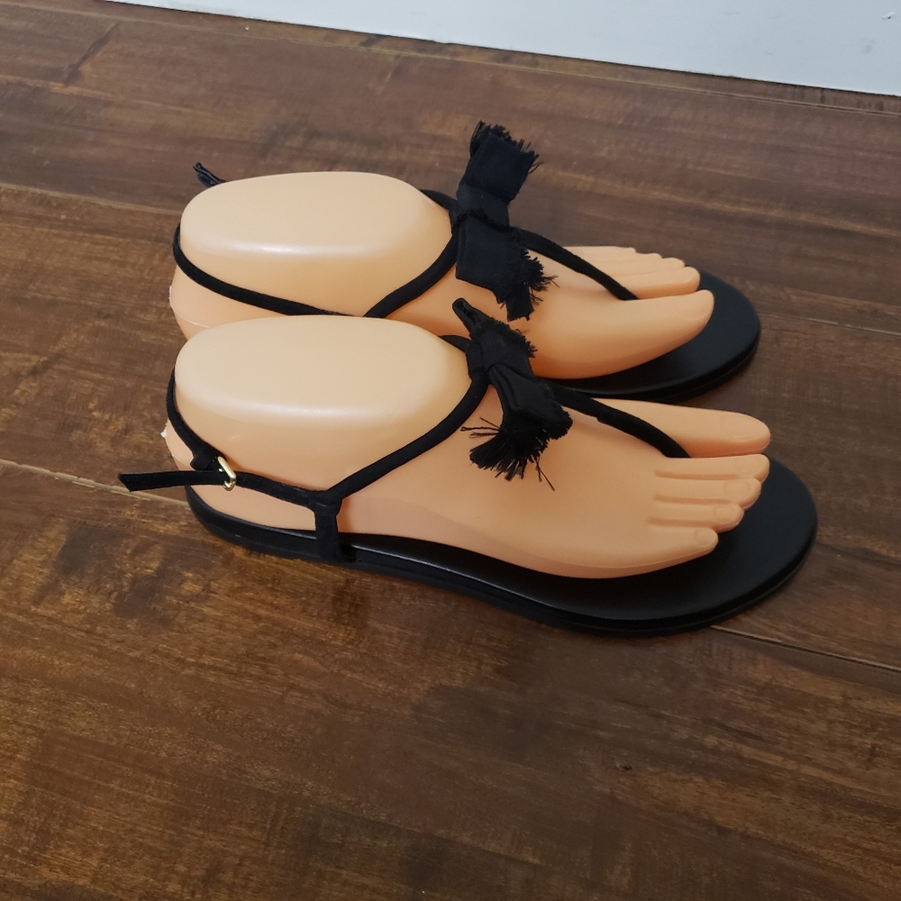 J CREW T-STRAP BOW SANDALS BLACK

8